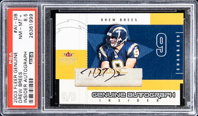 2003 Fleer Genuine Drew Brees Insider Autograph #AI-DB card image