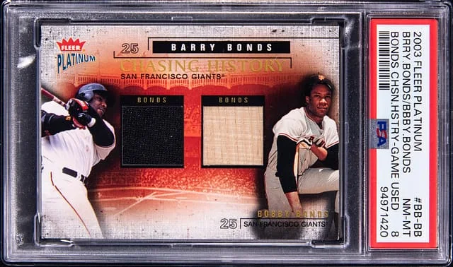 2003 Fleer Platinum Barry Bonds Bonds Chasing History Game Used #BB-BB card image