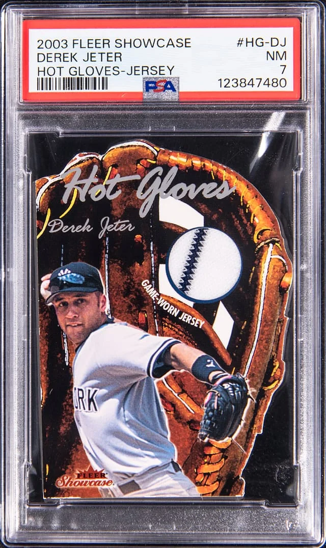 2003 Fleer Showcase Derek Jeter Hot Gloves Jersey #HG-DJ card image