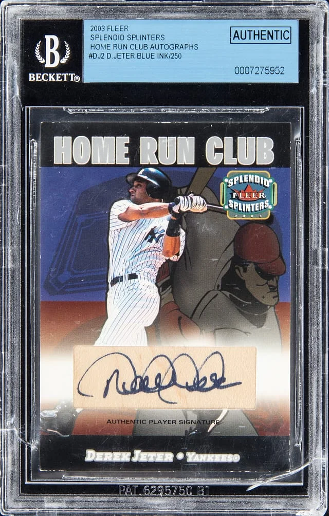 2003 Fleer Splendid Splinters Home Run Club Autographs Derek Jeter #no-number card image