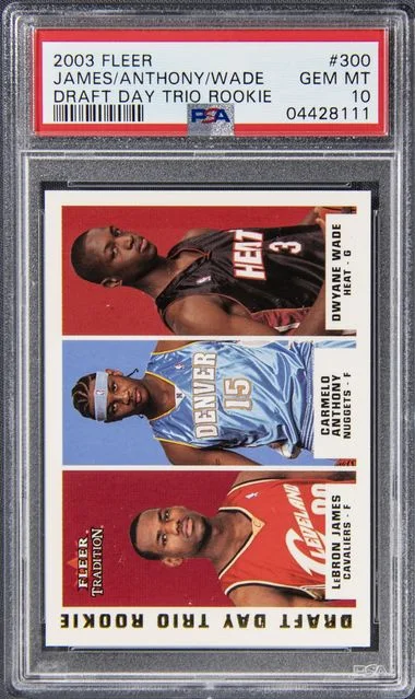 2003 Fleer Tradition Carmelo Anthony/Dwyane Wade/Lebron James #300 card image