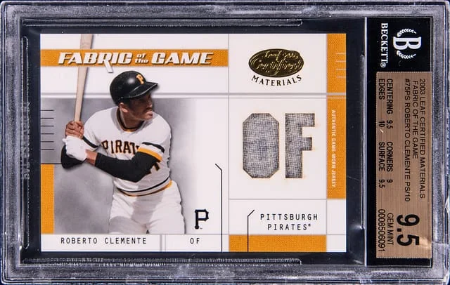 2003 Leaf Certified Roberto Clemente Fabric of the Game #FG-75 card image