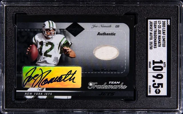 2003 Leaf Limited Joe Namath Team Trademarks #LT-23 card image