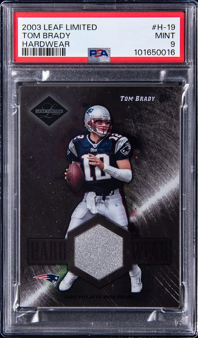 2003 Leaf Limited Tom Brady Hardwear #H-19 card image