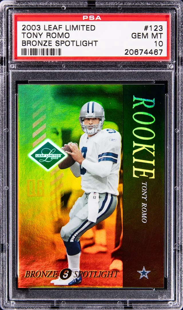 2003 Leaf Limited Tony Romo Bronze Spotlight #123 card image