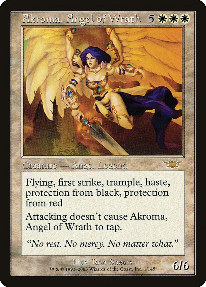 2003 Legions Akroma, Angel of Wrath rare #1 unlisted card image