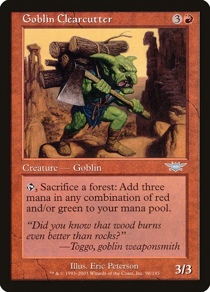 2003 Legions Goblin Clearcutter uncommon #96 unlisted card image