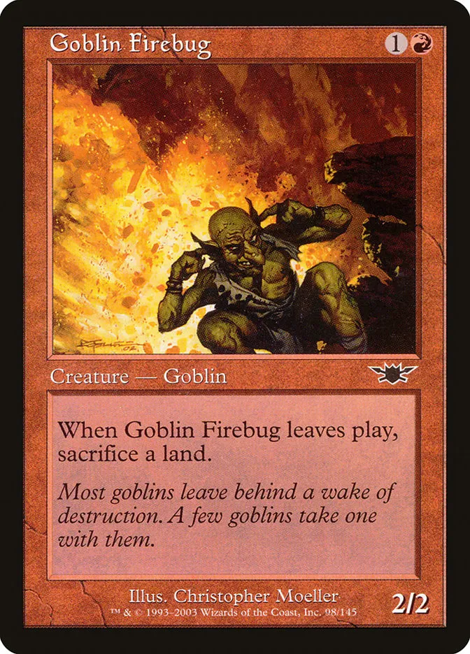 2003 Legions Goblin Firebug common #98 unlisted card image