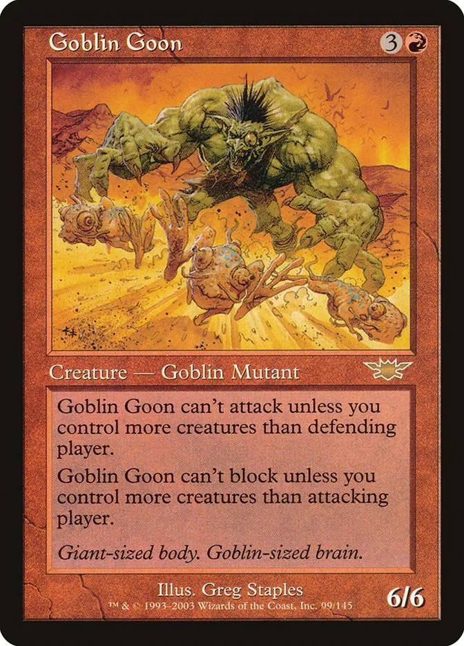2003 Legions Goblin Goon rare #99 unlisted card image