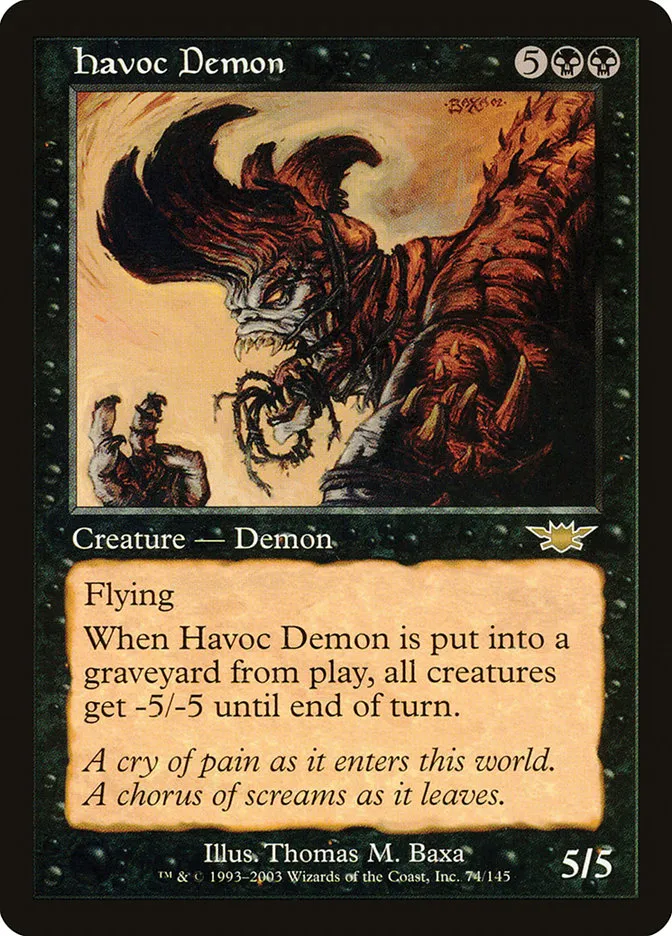 2003 Legions Havoc Demon rare #74 unlisted card image