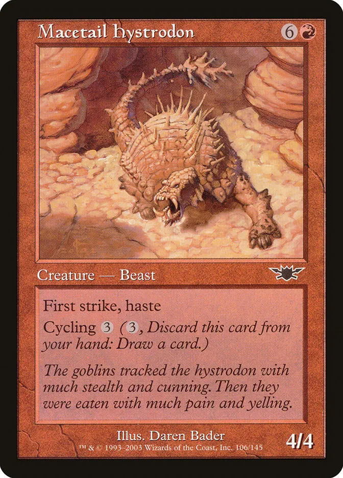 2003 Legions Macetail Hystrodon common #106 unlisted card image