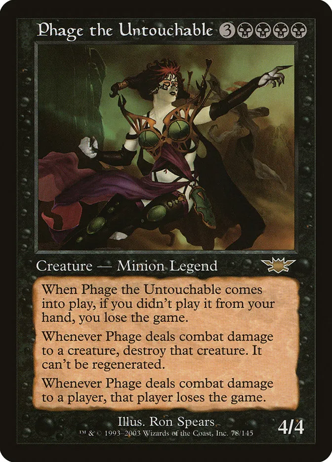 2003 Legions Phage the Untouchable rare #78 unlisted card image