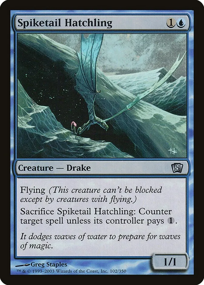 2003 Eighth Edition Spiketail Hatchling #102★ uncommon card image