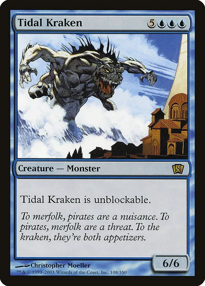 2003 Eighth Edition Tidal Kraken #108★ rare card image