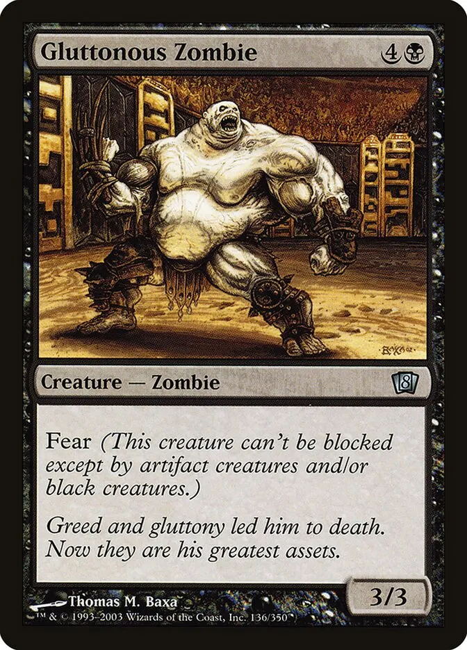 2003 Eighth Edition Gluttonous Zombie #136★ uncommon card image