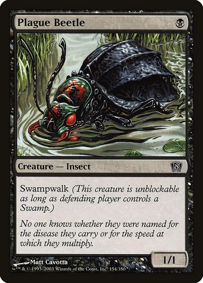 2003 Eighth Edition Plague Beetle #154★ common card image