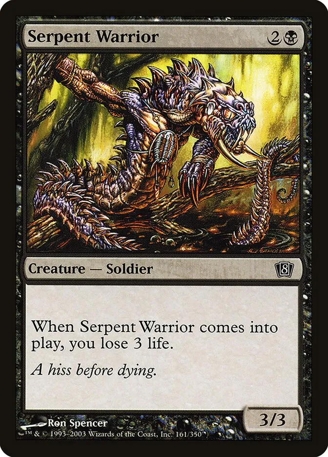 2003 Eighth Edition Serpent Warrior #161★ common card image