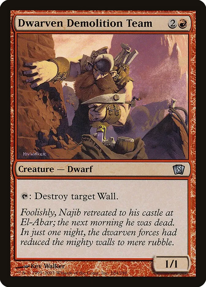 2003 Eighth Edition Dwarven Demolition Team #184★ uncommon card image