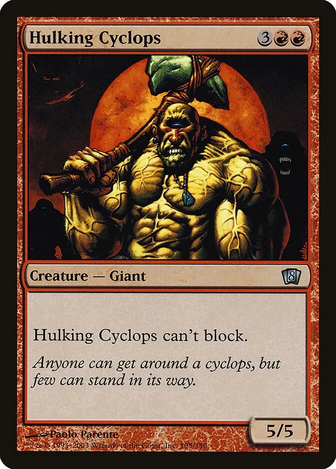 2003 Eighth Edition Hulking Cyclops #195★ uncommon card image