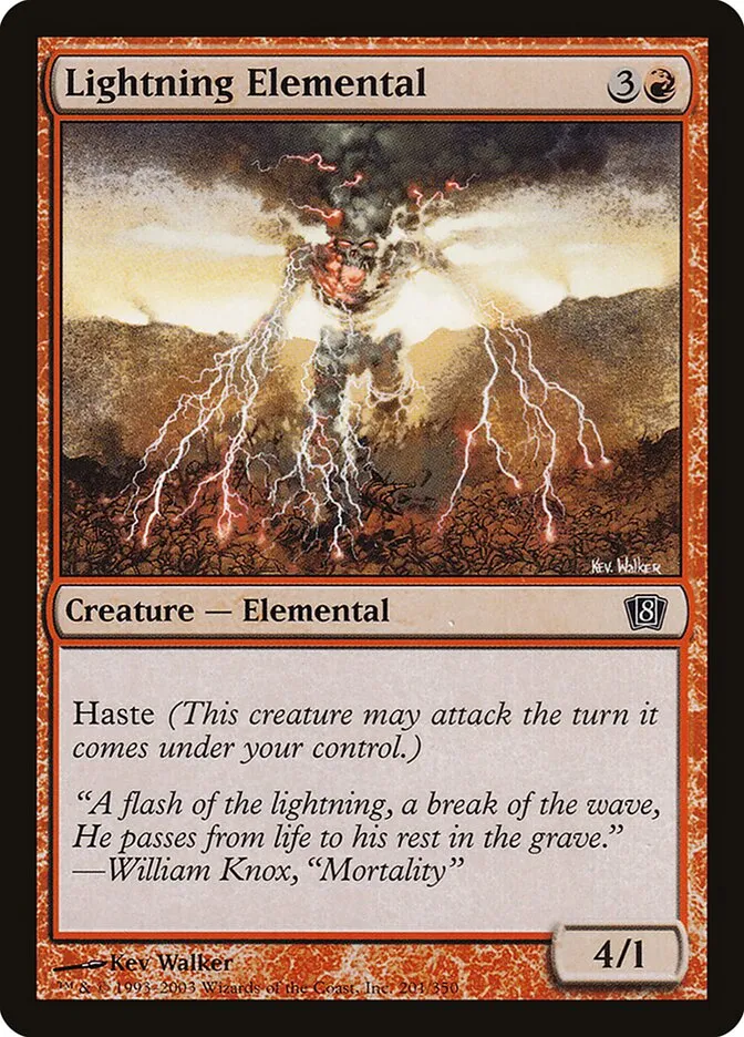 2003 Eighth Edition Lightning Elemental #201★ common card image