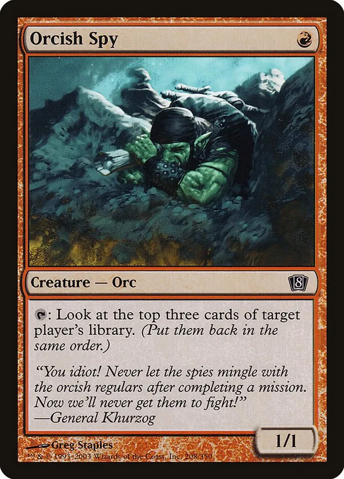 2003 Eighth Edition Orcish Spy #208★ common card image