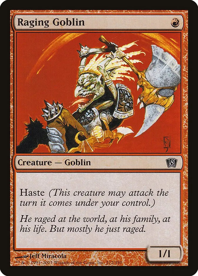 2003 Eighth Edition Raging Goblin #212★ common card image