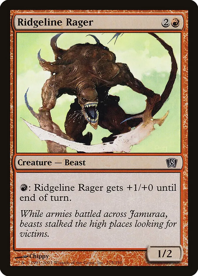 2003 Eighth Edition Ridgeline Rager #215★ common card image