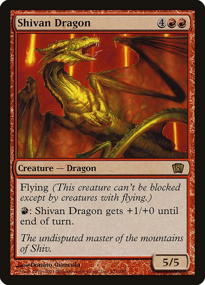 2003 Eighth Edition Shivan Dragon #221★ rare card image