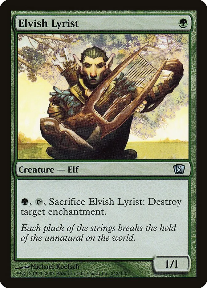 2003 Eighth Edition Elvish Lyrist #242★ uncommon card image
