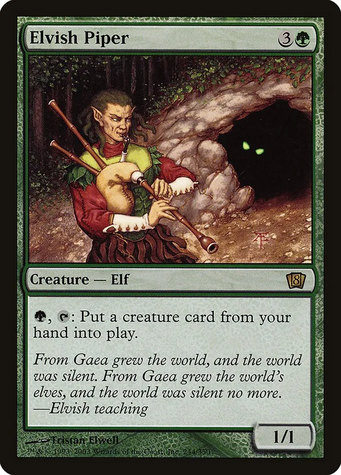 2003 Eighth Edition Elvish Piper #244★ rare card image