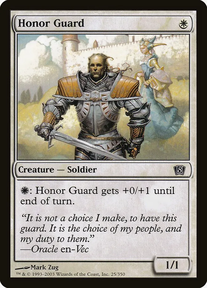 2003 Eighth Edition Honor Guard #25★ common card image