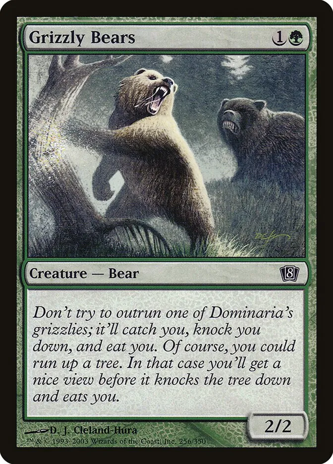 2003 Eighth Edition Grizzly Bears #256★ common card image