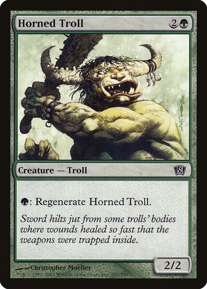 2003 Eighth Edition Horned Troll #257★ common card image