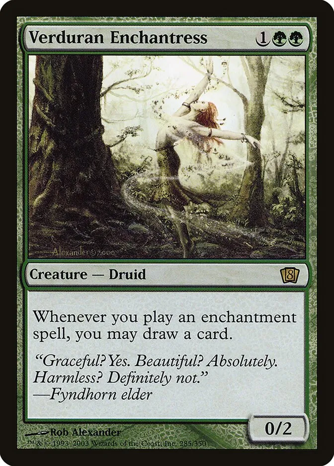 2003 Eighth Edition Verduran Enchantress #285★ rare card image