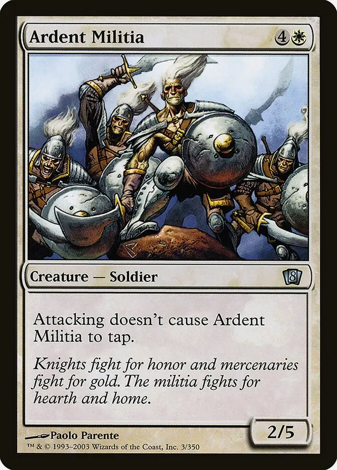 2003 Eighth Edition Ardent Militia #3★ uncommon card image