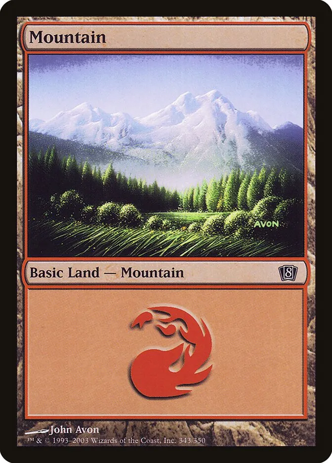 2003 Eighth Edition Mountain #343★ common card image