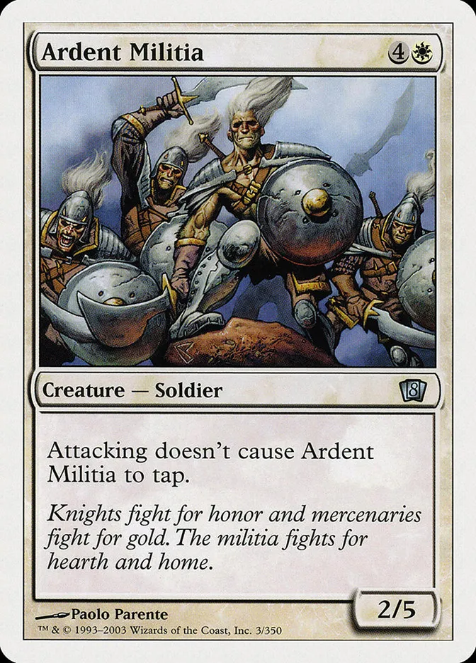 2003 Eighth Edition Ardent Militia uncommon #3 uncommon card image