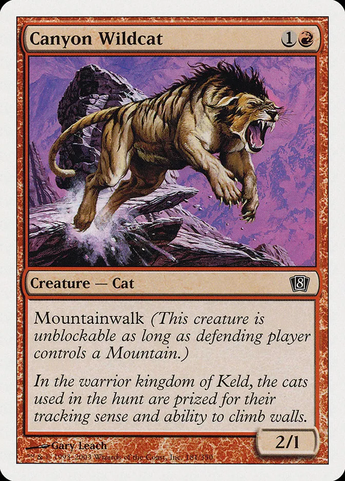 2003 Eighth Edition Canyon Wildcat common #181 common card image
