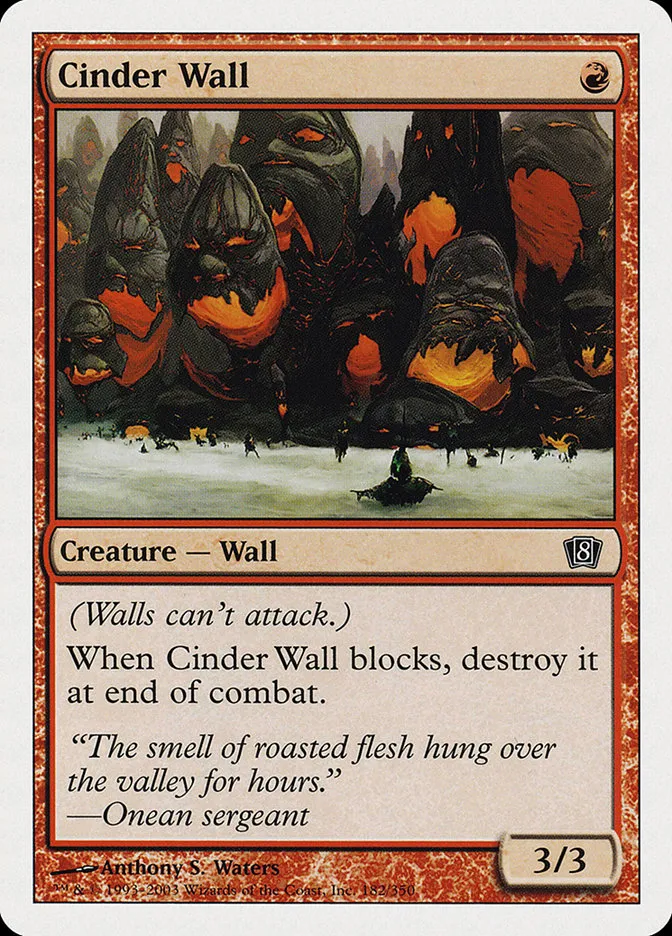 2003 Eighth Edition Cinder Wall common #182 common card image
