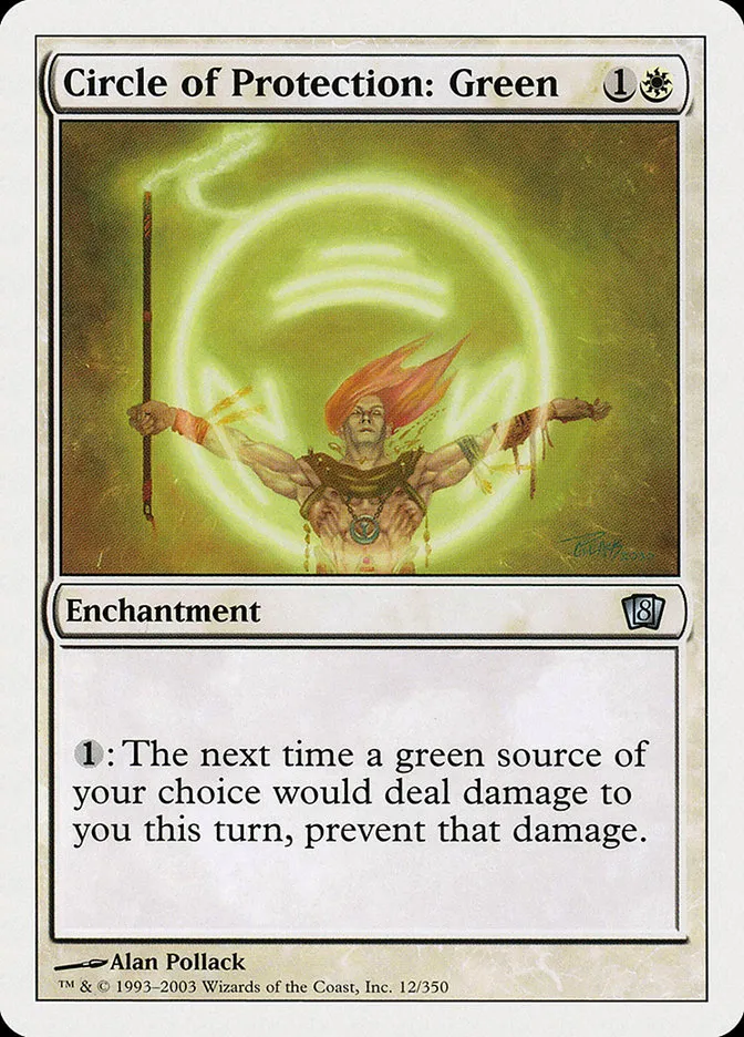 2003 Eighth Edition Circle of Protection: Green #12 uncommon card image