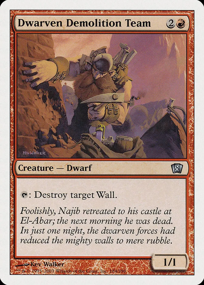 2003 Eighth Edition Dwarven Demolition Team uncommon #184 uncommon card image
