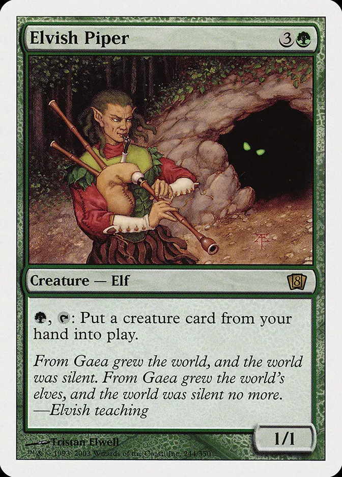 2003 Eighth Edition Elvish Piper #244 rare card image