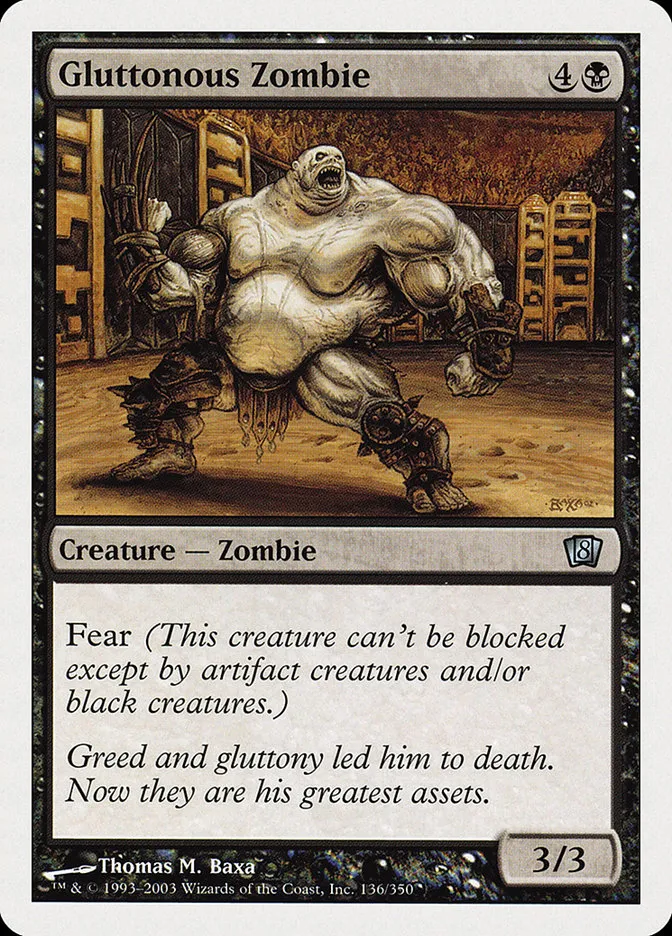 2003 Eighth Edition Gluttonous Zombie uncommon #136 uncommon card image
