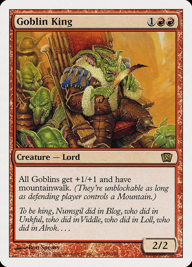 2003 Eighth Edition Goblin King rare #190 rare card image