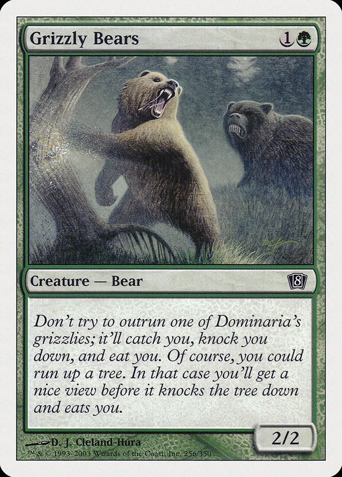 2003 Eighth Edition Grizzly Bears common #256 common card image