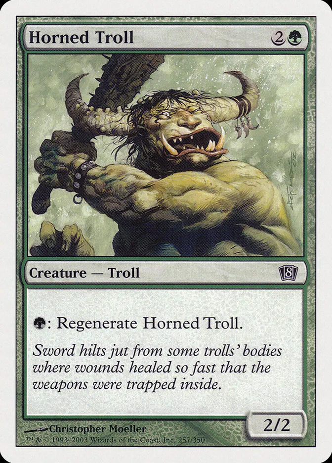 2003 Eighth Edition Horned Troll common #257 common card image