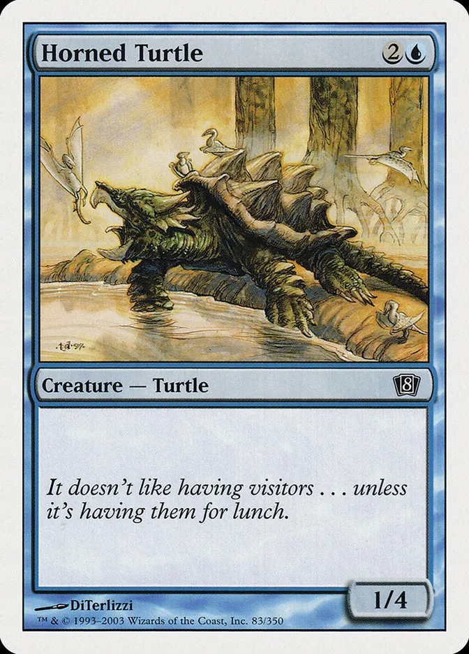 2003 Eighth Edition Horned Turtle common #83 common card image