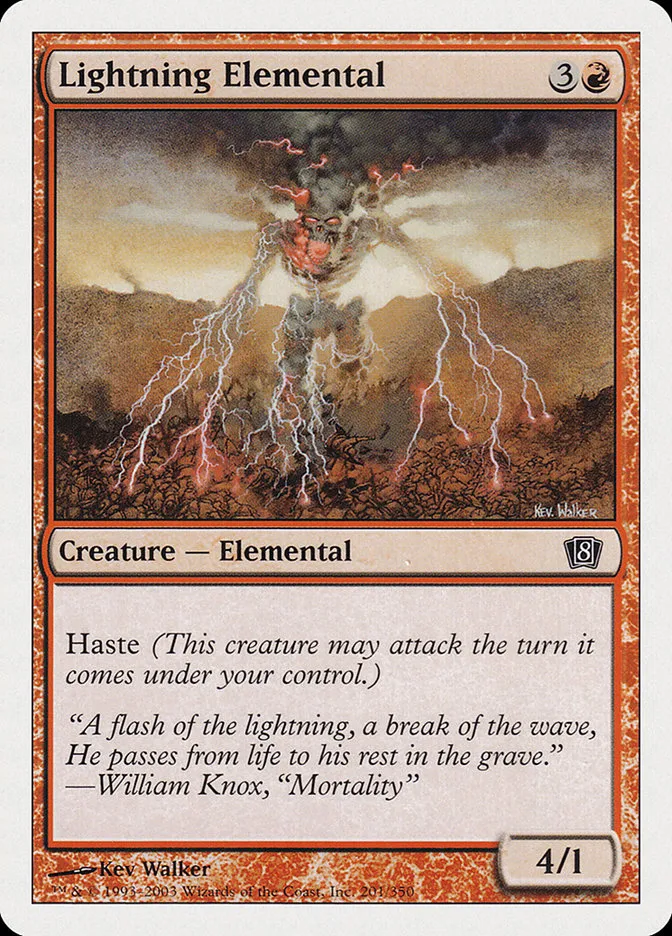 2003 Eighth Edition Lightning Elemental common #201 common card image