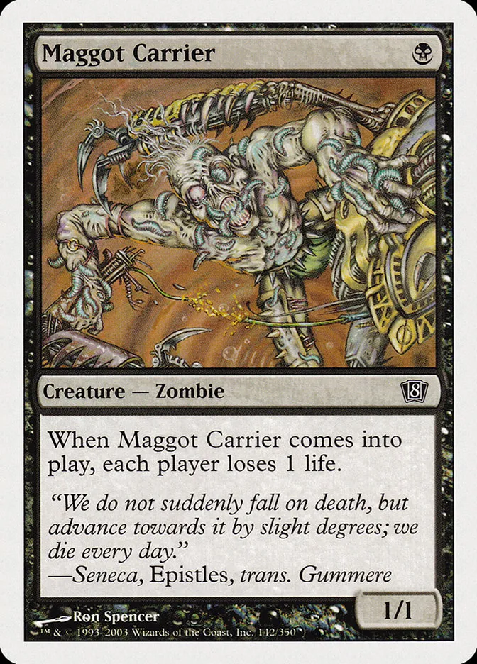 2003 Eighth Edition Maggot Carrier common #142 common card image
