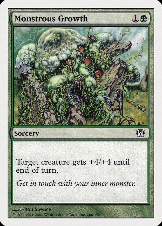 2003 Eighth Edition Monstrous Growth common #266 common card image